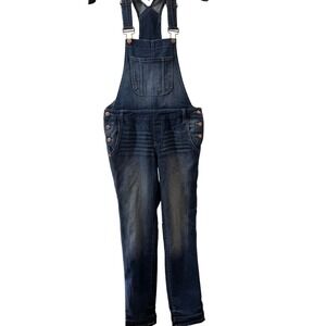 LEI Womens Denim Bib Overalls Medium Wash Straight Leg Jeans Size Medium